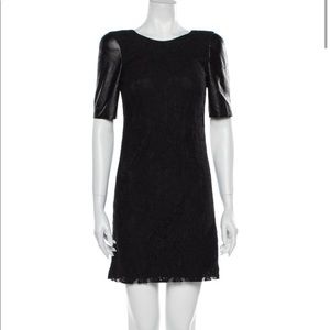 Pink leather lace dress